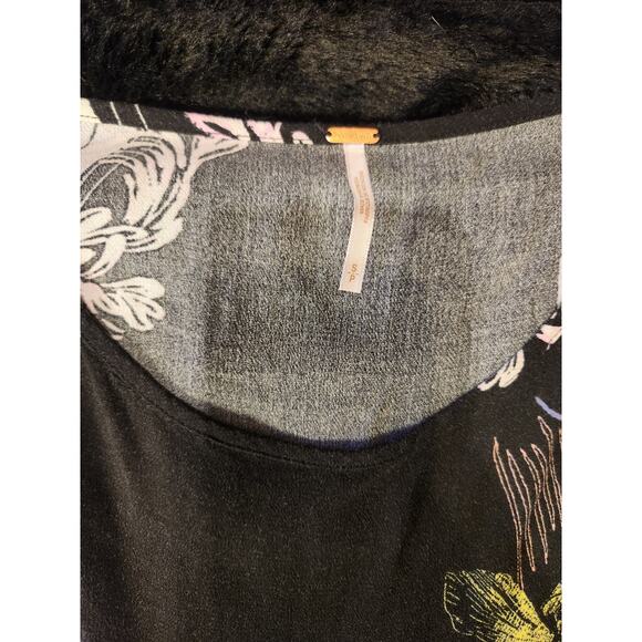 FREE PEOPLE Clear Skies Women's S Small Floral Cold Shoulder Tunic Dress - Picture 5 of 5